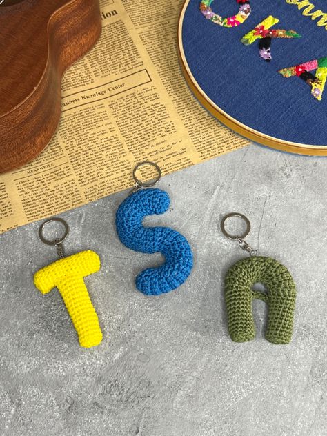 Crochet Alphabet, Crochet Letters, Baby Boy 1st Birthday, Crochet Keychain, 1st Boy Birthday, 1st Birthday, Crochet Earrings, Alphabet