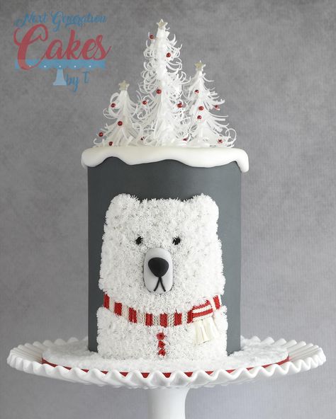 Christmas Birthday Cake, Cake Magic, Cake Kids, Cake Christmas, Christmas Cake Designs, Bear Cake, Christmas Forest, Christmas Cake Decorations, Magic Cake