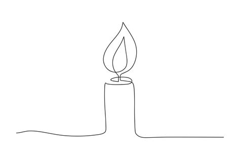 Continuous one line drawing candle burning flame. Black contour line simple minimalist graphic isolated vector illustration. Grief loss concept Candle Drawing Simple, Candle Flame Drawing, Black Contour, Candle Drawing, Candle Burning, Contour Line, Candle Cards, One Line Drawing, Candle Flames