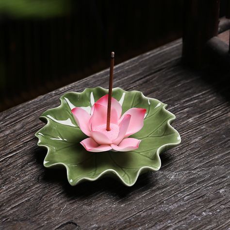 Incense Tray, Kawaii Logo, Lotus Incense, Special Gifts For Her, Incense Sticks Holder, Lotus Leaves, Ceramic Handmade, Pink Lotus, Lotus Leaf