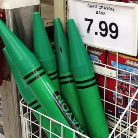 Giant crayon Bank $7.99 Giant Crayon, Crayon Decorations, Jumbo Crayons, Diy Crayons, Crayola Crayons, Crayon Box, Sesame Street Birthday, Carnival Party, I Cool