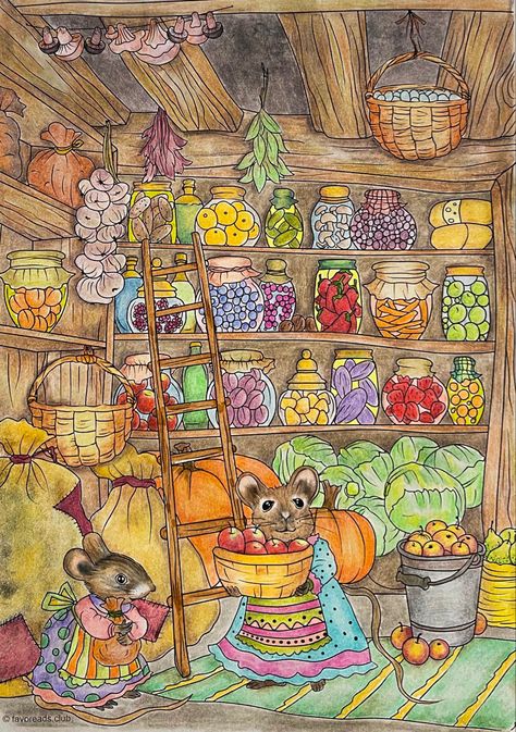 Thrifty Mice 🐭 using those stored goodies during Winter! From Favoreads online. Used Brutfuner 520, Luminance, Lightfast, Holbein pencils, Zig Clean Color pens. Knitting Cartoon, Storybook Art, Fairytale Art, Beatrix Potter, Book Art Drawings, Whimsical Art, Doodle Art, Easy Drawings, Animal Art