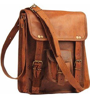 SKH Leather 11" Mens Leather Satchel Vintage Leather Messenger Bag Shoulder Bag for I Pad Mens Leather Satchel, Mens Leather Laptop Bag, Crossbody Laptop Bag, Vintage Leather Messenger Bag, Mens Satchel, Mini Messenger Bag, Laptop Shoulder Bag, Leather Sling Bag, Messenger Bag Men