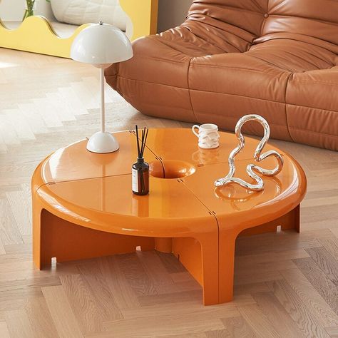 Serpentine Table, Multifunctional Table, Modular Table, Retro Living Rooms, Serving Drinks, Multifunctional Furniture, Corner Shelves, Modular Design, Soft And Gentle