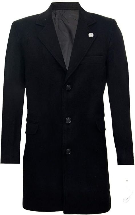 Mens 3/4 Long Wool Black Crombie Overcoat Jacket Blinders Trench Slim Fit Coat 40 : Amazon.co.uk: Fashion Slim Fit Coat, Overcoat Jacket, Wool Overcoat, Long Trench Coat, Leather Trench Coat, Genuine Leather Jackets, Peaky Blinders, Leather Blazer, Coat Fashion