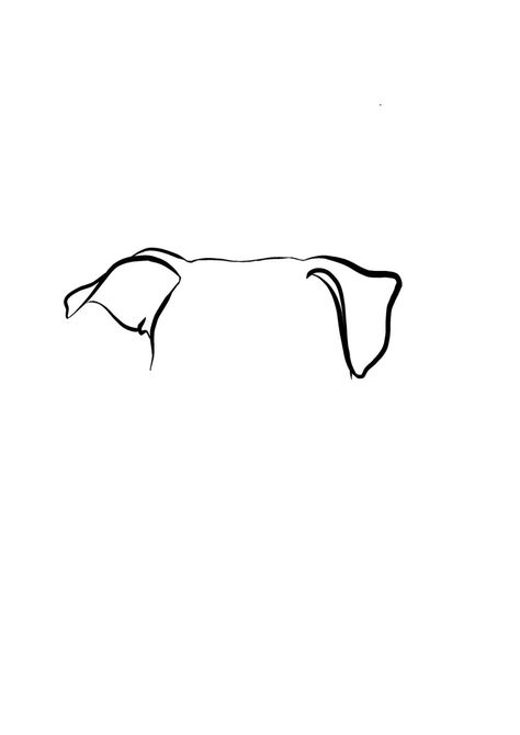 Dog Ear Outline Drawing, Custom Dog Art, Dog Outline, Remembrance Tattoos, Ear Art, Dog Remembrance, Dog Ear, Dog Tattoo, Dog Drawing