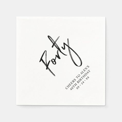 Cheers Forty  Modern Adult 40th Birthday Party Napkins  Zazzle 40th Birthday Napkins, 40th Birthday Party, Birthday Napkins, 40th Birthday Parties, Party Napkins, 40th Birthday, Napkins, Birthday Party, Created By