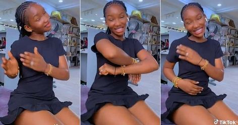 A dance video of a young lady with small eyes and a fine face has melted the hearts of many on social media. The video showed her dancing and whining her waist. Small Eyes, Viral Song, Short Gowns, Dance Video, Black Gown, Why People, Dance Videos, Short Girls, Dancing