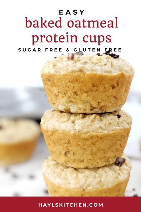 High Protein Muffin Tin Recipes, High Protein Oat Muffins, Protein Oatmeal Muffins, Baked Oatmeal Protein, Protein Items, Protein Powder Muffins, Protein Breakfast Muffins, Protein Cups, Easy Baked Oatmeal