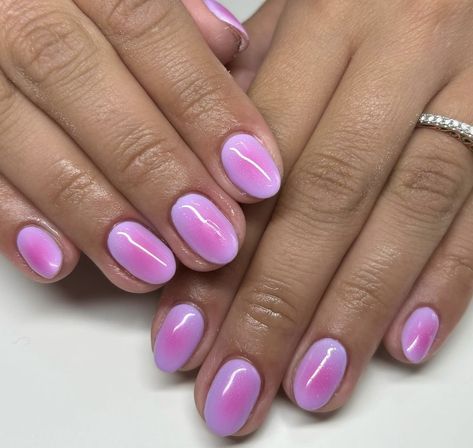 Eyeshadow Aura Nails, Purple Blooming Gel Nails, Pink And Blue Aura Nails, Vacation Nails Purple, Pinkish Purple Nails, Aura Nails Purple, Short Aura Nails, Purple Short Nails, Purple Aura Nails