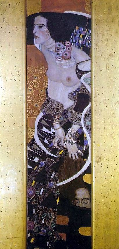 Judith-II, 1909 by Gustav Klimt  #klimt #paintings #art Klimt Judith, Judith And Holofernes, Art Klimt, Gustav Klimt Art, Ernst Ludwig Kirchner, Klimt Paintings, Klimt Art, Gallery Of Modern Art, A4 Poster