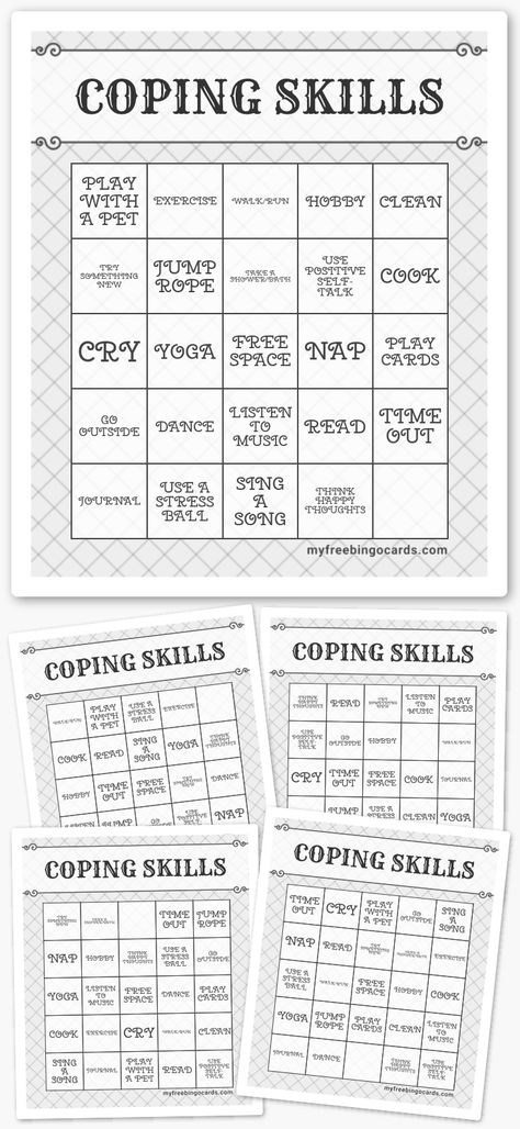 Coping Skills Bingo Free Printable, Coping Skills Bingo, Postpartum Support, Bingo Printable, Number Words, Music Sing, Group Therapy, Bingo Games, Bingo Cards