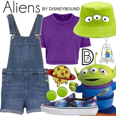 Disneybound Outfits Cruise, Disney Bound Hook, Toy Story Alien Disneybound, Pixar Disney Outfits, Disney Halloween Outfits Disneybound, Toy Story Outfit Ideas Disney Inspired, Disney Character Themed Outfits, Hollywood Studios Disneybound, Disney Bound Toy Story