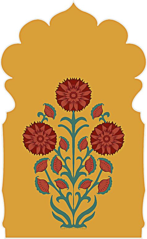 Mughal Paintings Flowers, Mughal Textile Motifs, Indian Art Motifs, Mughal Paisley Motifs, Pichwai Paintings Motifs Printable, Indian Motifs Pattern, Pichwai Elements, Pichwai Paintings Motifs, Jharokha Designs