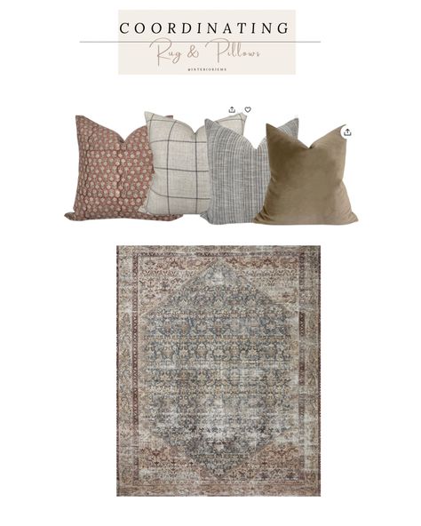 Amber Lewis Pillows, Amber Lewis Georgie Rug, Amber Lewis Loloi Rugs, Amber Lewis Living Room, Amber Lewis Interiors, Curated Bedroom, Plum Rug, Loloi Pillows, Amber Lewis X Loloi