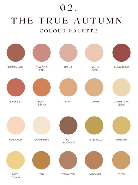 Autum Pallette Clothes, True Autumn Neutrals, True Autumn Aesthetic, True Autumn Nail Color, True Autumn Color Palette Analysis, Fall Color Palette 2024, True Autumn Color Palette Makeup, Warm Autumn Color Palette Makeup, Light Autumn Color Palette