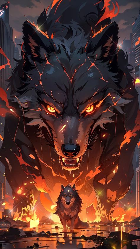 Wolf Art Fantasy, Wolves Art, Fire Wallpapers, Moon Stars Art, Anime Wolf Drawing, Top Wallpaper, Angry Wolf, Creepy Animals, Big Wolf