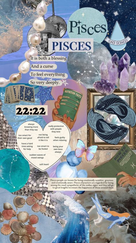 #piscessun #pisces #astrologymoodboard Pisces Mood Board Aesthetic, Pisces Women Aesthetic, Pisces Iphone Wallpaper, Piceses Aesthetic, Pisces Energy Aesthetic, Pisces Party Theme, Pices Aesthetic Pics, Pisces Theme Party, Pisces Season Aesthetic