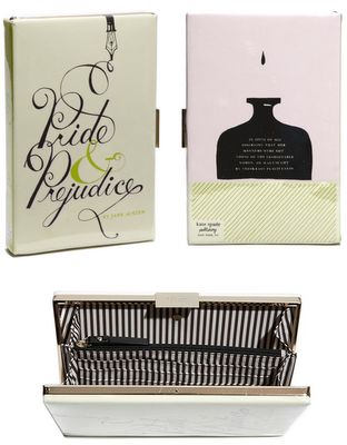 Pride and Prejudice Kate Spade Clutch, Love it! Kate Spade Book Clutch, Magicians Assistant, Rare Handbags, Book Swag, Bookish Style, Pride And Prejudice Book, Book Purse, Book Clutch, Kate Spade Clutch