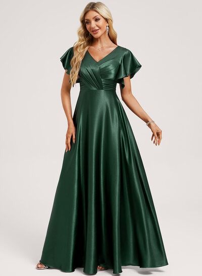 Buy Plus Size Bridesmaid Dresses Online | JJ's House Emerald Green Bridesmaid Dresses Modest, Green Ball Dress, Hunter Green Bridesmaid, Green Satin Bridesmaid Dresses, Emerald Green Bridesmaid Dresses, Dark Green Bridesmaid Dress, Modest Formal Dresses, Winter Bridesmaid Dresses, Bridesmaid Dresses Satin