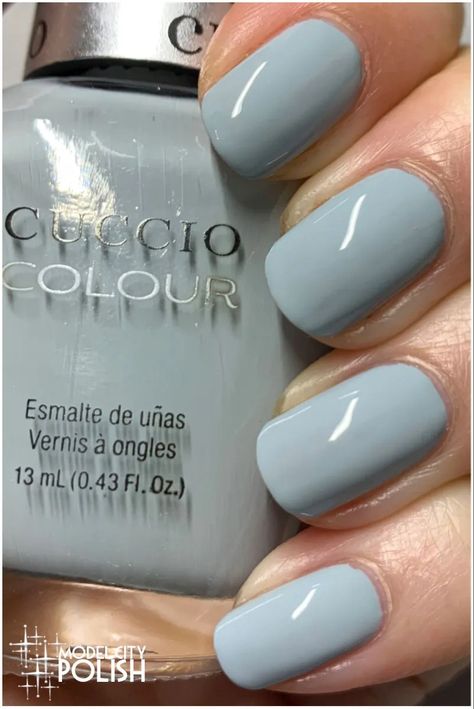 Light Gray Blue Nails, Blue Gray Nail Color, Pale Skin Nail Color, Bluish Grey Nails, Blueish Gray Nails, Grayish Blue Nails, Blue Gray Nails, Pale Blue Nails, Blue Grey Nail Polish