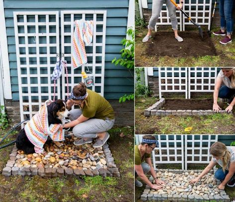 Outdoor Dog Paw Washing Station, Outdoor Feet Washing Station, Dog Area On Porch, Pet Washing Station Outdoor, Diy Outside Dog Bath, Diy Dog Washing Station Outdoor Backyard, Dog Home Ideas Outdoor, Outside Shower For Dogs, Outside Dog Bath Station