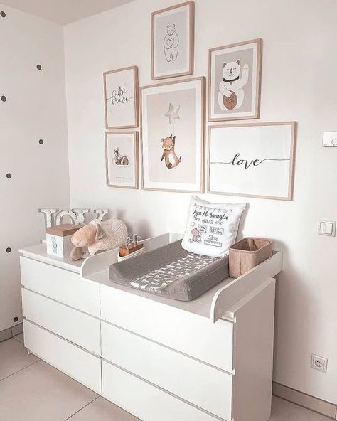 Nursery With Dark Furniture, Ikea Baby Room Ideas, Baby's Room Ideas, Nursery Ideas White, Nursery Ideas Ikea, Baby Bedroom Ideas Newborn, Box Room Nursery Ideas, Newborn Baby Room Ideas, Tiny Baby Room