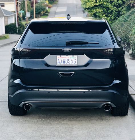 2015 Ford Edge on 22’s with 2” H&R springs, blacked out including the windshield. Ford Edge Custom, Ford 2016, Ford Edge Sport, Jetta A4, 1st Car, Murdered Out, Ford Edge, Motor Company, Ford Motor Company