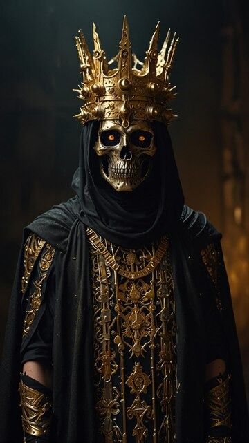 A skull and crown of gold | Premium AI-generated image Skull And Crown, Holding A Guitar, Black And Gold Outfit, Reaper Art, Cyberpunk Steampunk, Monster Ideas, Steampunk Fantasy, Steampunk Aesthetic, Fantasy Worlds