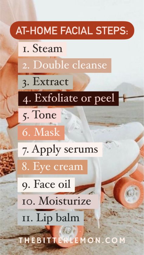 Facial Care Routine Steps, Facial Routine Steps, At Home Facial Steps, Facial Steps, At Home Facial, Skin Journey, Facial Care Routine, Facial Routine, Back Facial