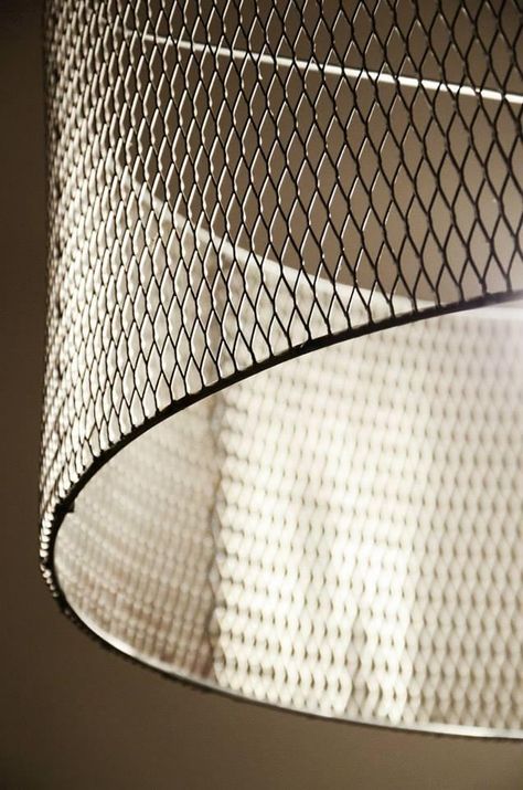 Metal Mesh Chandelier, Restaurant Design Inspiration, Mesh Lighting, Metal Net, Bar Ceilings, Loft Lighting, Joinery Details, Lighting Concepts, Lamp Modern