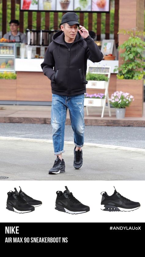 Air Max 90 Outfit Mens, Air Max 90 Outfit, Jordans Retro, Andy Lau, Air Max 90 Black, Mens Fashion Casual Outfits, Air Jordans Retro, Sneaker Collection, Nike Air Max 90