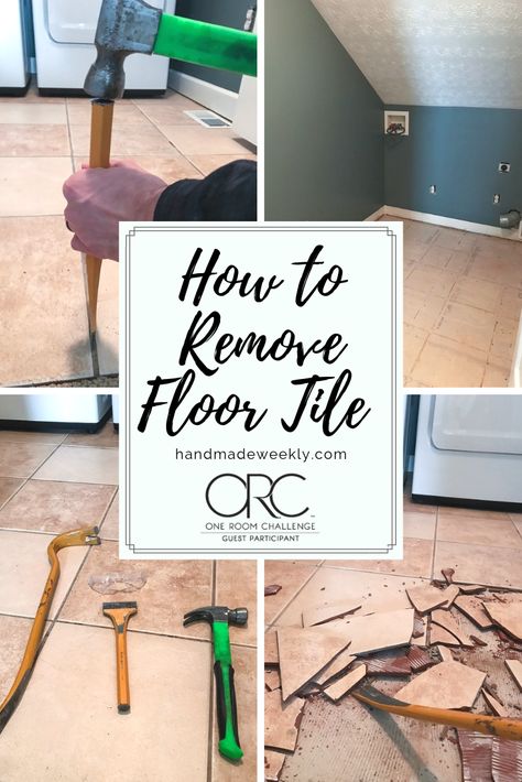 How To Tile Laundry Room Floor, How To Demo Tile Floor, Tile Floor Removal, How To Remove Tile From Wall, Removing Tile Floor, Tiles Combination Bathroom, Removing Floor Tiles, Tiles Combination, Bathroom Tiles Floor