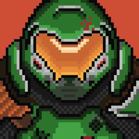 Doom Perler Beads, Pixel Building, Doom 2016, Doom Slayer, Anime Pixel, Perler Projects, Doom Eternal, Beads Ideas, 8 Bits