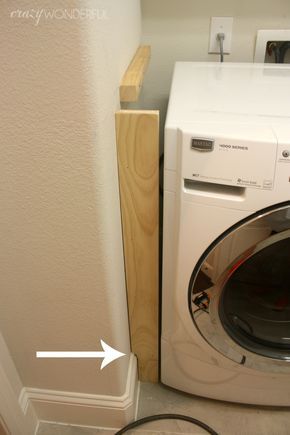 DIY built in washer + dryer - Crazy Wonderful Frame Around Washer And Dryer, Cheap Laundry Room Ideas, Renovation Basement, Laundry Bins, Laundry Room Countertop, Dryer Stand, Laundry Room Renovation, Laundry Room Remodel, Laundry Room Inspiration