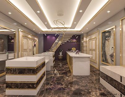 Check out new work on my @Behance portfolio: "new design Jewelry Showroom😍😍💜💜" http://be.net/gallery/70570647/new-design-Jewelry-Showroom Saree Showroom Ceiling Design, Shop Ceiling Design, Shop Board Design, Miami Jewelry, Jewelry Design Store, Jewelry Showroom, Jewelry Store Interior, Luxury Ceiling Design, Clinic Decor