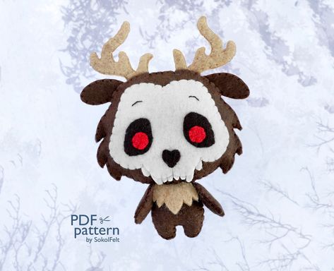 sewing toys patterns Cute Wendigo, Diy Halloween Toys, Creepy Plush, Felt Patterns Free, Felt Toys Diy, Doll Making Patterns, Felt Toys Patterns, Toy Sewing, Halloween Sewing