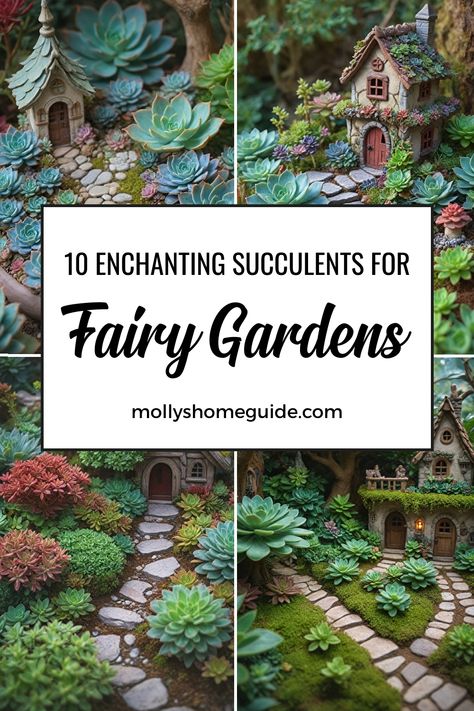 Discover the enchanting world of Succulents for fairy gardens with these ideas. Create a magical outdoor oasis with Succulents in outdoor pots or a gorgeous Succulent garden outdoor. Explore the whimsical realm of DIY Fairy Garden projects and learn how to incorporate Fairy garden plants into your space. Dive into the world of Miniature gardens and see how Succulent plants can enhance your arrangements. Elevate your outdoor decor with mesmerizing Fairy garden decor inspired by nature. Succulent Fairy Garden, Garden Ideas Homemade, Large Fairy Garden, Succulent Garden Outdoor, Fairy Garden Pots, Diy Fairy Garden, Fairies Garden, Fairy Garden Plants, Fairy Garden Designs