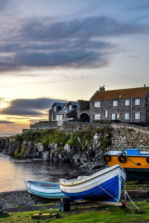 Craster , Northumberland Northumberland Aesthetic, Craster Northumberland, Review Aesthetic, Northumberland England, Northumberland Coast, English Village, Silver Sea, Landscape Art Painting, Holiday House