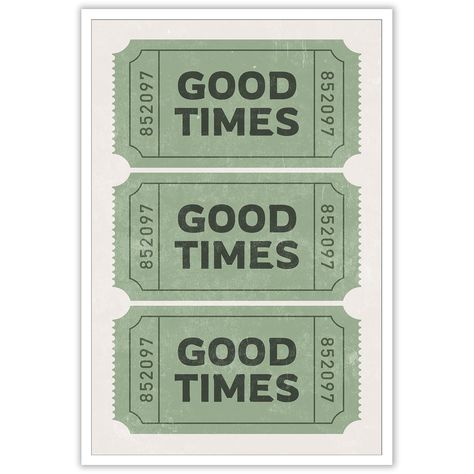 PRICES MAY VARY. Vintage Green Good Times Ticket Print Poster Sizes Are: 12x16 Inches (30x40cm), 16x24 Inches (40x60cm), 24x36 Inches (60x90cm) Unframed,Modern Minimalist Home Decor Canvas Wall Art Is Perfect for Your Home Fashion Prints Wall. DURABLE & HIGH QUALITY POSTERS:Posters print use high-quality environmentally friendly ink and high-quality canvas,Not Easy To Fade, Vivid Color,bring you visual enjoyment. ROOM WALL DECOR:Vintage Aesthetic canvas Posters Can Provide Decoration For Kitchen Green Room Aesthetic, College Dorm Apartment, College House Decor, Dorm Room Posters, Apartment Painting, Apartment Wall Decor, Dorm Apartment, Aesthetic Canvas, Bathroom Canvas