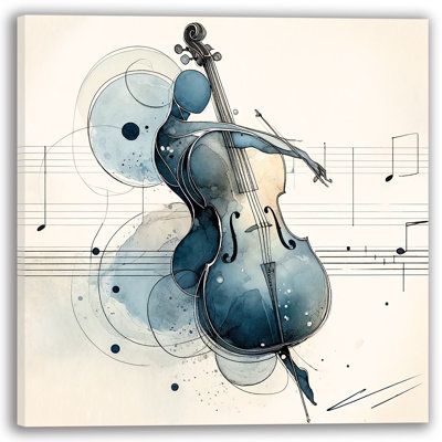 Cello Watercolor, Music Note Art, Watercolor Line Art, Cello Art, Music Notes Art, Soft Colour, Music Illustration, Music Coloring, Music Genre