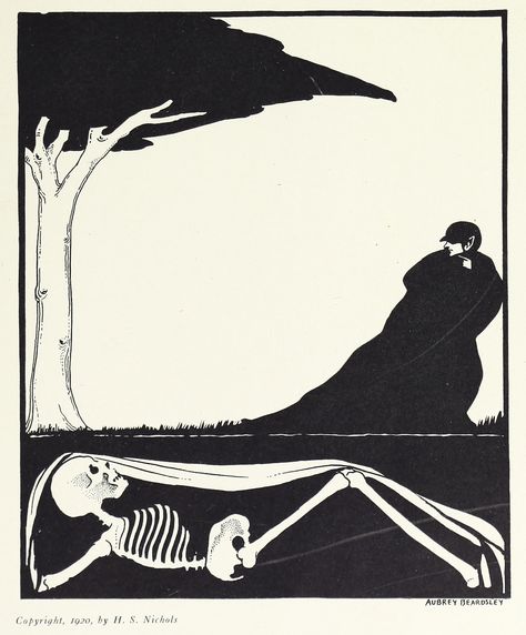 Audrey Beardsley Drawings, Aubrey Beardsley Tattoo, Aubrey Beardsley Illustrations, Beardsley Illustration, Audrey Beardsley, Beardsley Aubrey, Negative Space Art, Aubrey Beardsley, Art Deco Illustration