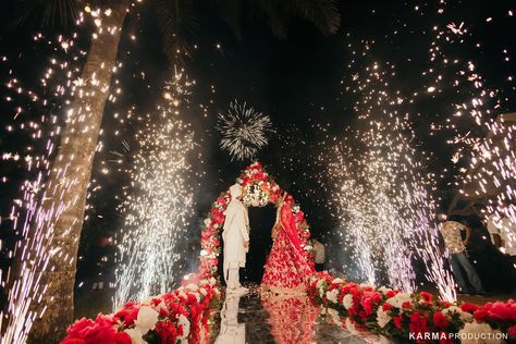 “In the glow of fireworks and family love, we exchanged our varmala 💖 Here’s to new beginnings! #LoveAndLaughter” Weddings 2024, To New Beginnings, The Glow, Family Love, New Beginnings, Fireworks, Weddings