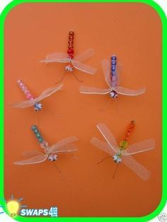 Beaded Dragonflies, Swaps Ideas, Girl Scout Swaps, Beaded Dragon, Gs Swaps, Girl Craft, Camp Hat, Scout Swaps, Girl Scout Daisy