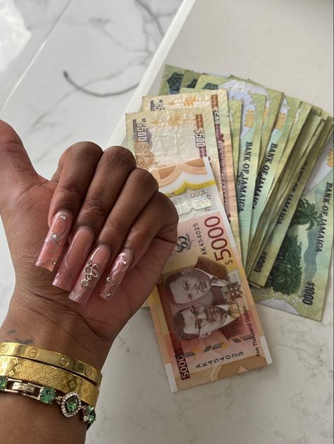 Jamaican Acrylic Nails, Jamaican Dollars, Jamaica Money, Jamaican Lifestyle, Jamaican Money, Manifestation Spells, Snap Story, Girl Heaven, Vision Board Examples