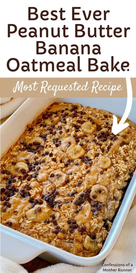 Banana Oatmeal Bake, Ella Vegan, Peanut Butter Banana Oatmeal, Oatmeal Bake, Banana Baked Oatmeal, Lost 100 Pounds, Banana Oatmeal, Breakfast Bake, Banana Recipes