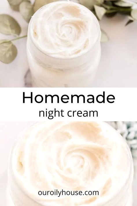 Diy Night Face Cream, Homemade Cold Cream Skin Care, Diy Face Lotion Anti Aging, Homemade Face Cream For Dry Skin, Homemade Night Cream For Face, Natural Anti Aging Skin Care Homemade, Diy Night Cream For Clear Skin, Diy Night Cream For Glowing Skin, Homemade Night Cream For Glowing Skin