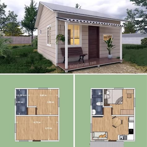 Small House Blueprints, Tiny House Camper, Small Tiny House, Small House Layout, House Design Plans, Tiny House Layout, Tiny House Loft, Building A Tiny House, Best Tiny House