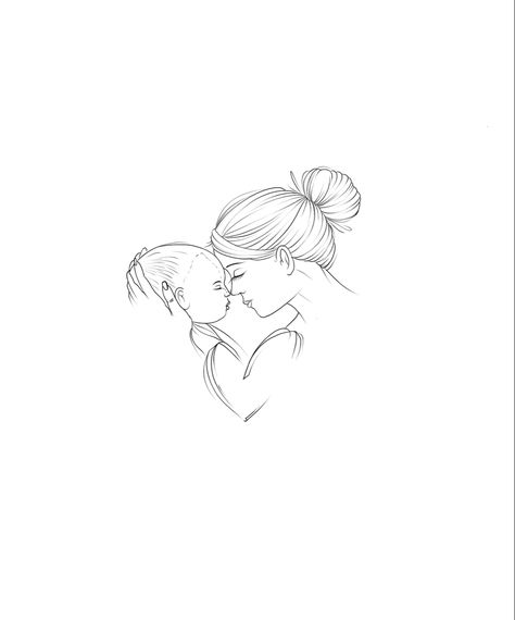 Mom Son Tattoo Design, Mother Baby Tattoo, Fine Line Mom And Daughter, Mother Holding Baby Tattoo, Mom And Baby Silhouette Tattoo, Tattoos For Your Son, Line Art Design Mother And Daughter, Mom Son Tattoo, Mother And Baby Tattoo