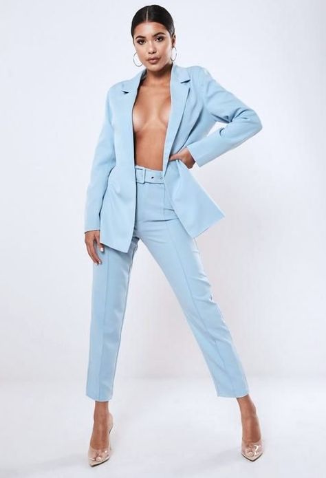 Baby Blue Pants, Women Church Suits, Tailored Clothes, Boyfriend Blazer, Classic Blazer, Photography Poses Women, Tailored Dress, Blazer And Shorts, Looks Chic